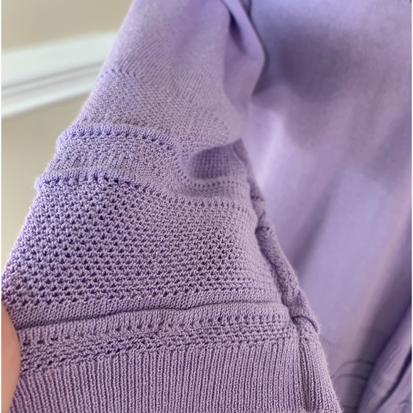 Dana Buchman Womens Sweater, Purple, Cardigan Textured Knit Asymmetric, size Lg. - Picture 4 of 11